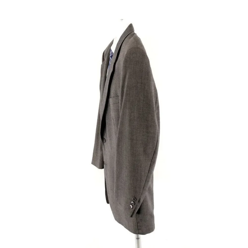 Pierre Cardin Textured Tweed Wool Gray Check 2 Button‎ Blazer 44L